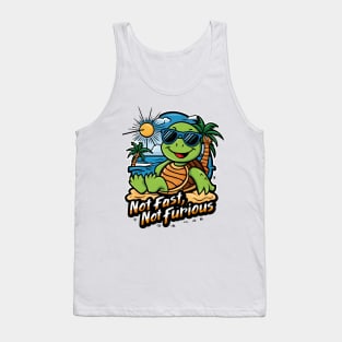 "Chill Turtle: Slow and Steady Vibes" Tank Top